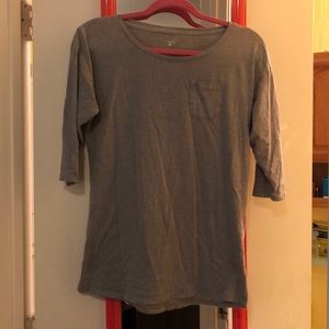 Quarter sleeve gray plain shirt
